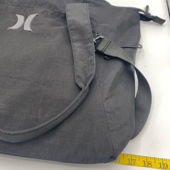 Hurley Tote Bag Carryall Crossbody Shopper Tote Beach Bag Storage Utility Black - Picture 5 of 6